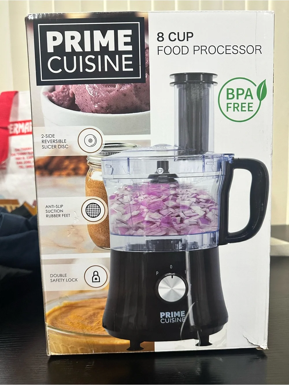 Prime Cuisine 8-Cup Food Processor in Black